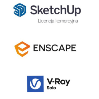Sketchup Pro + V-Ray + Enscape - 1 rok